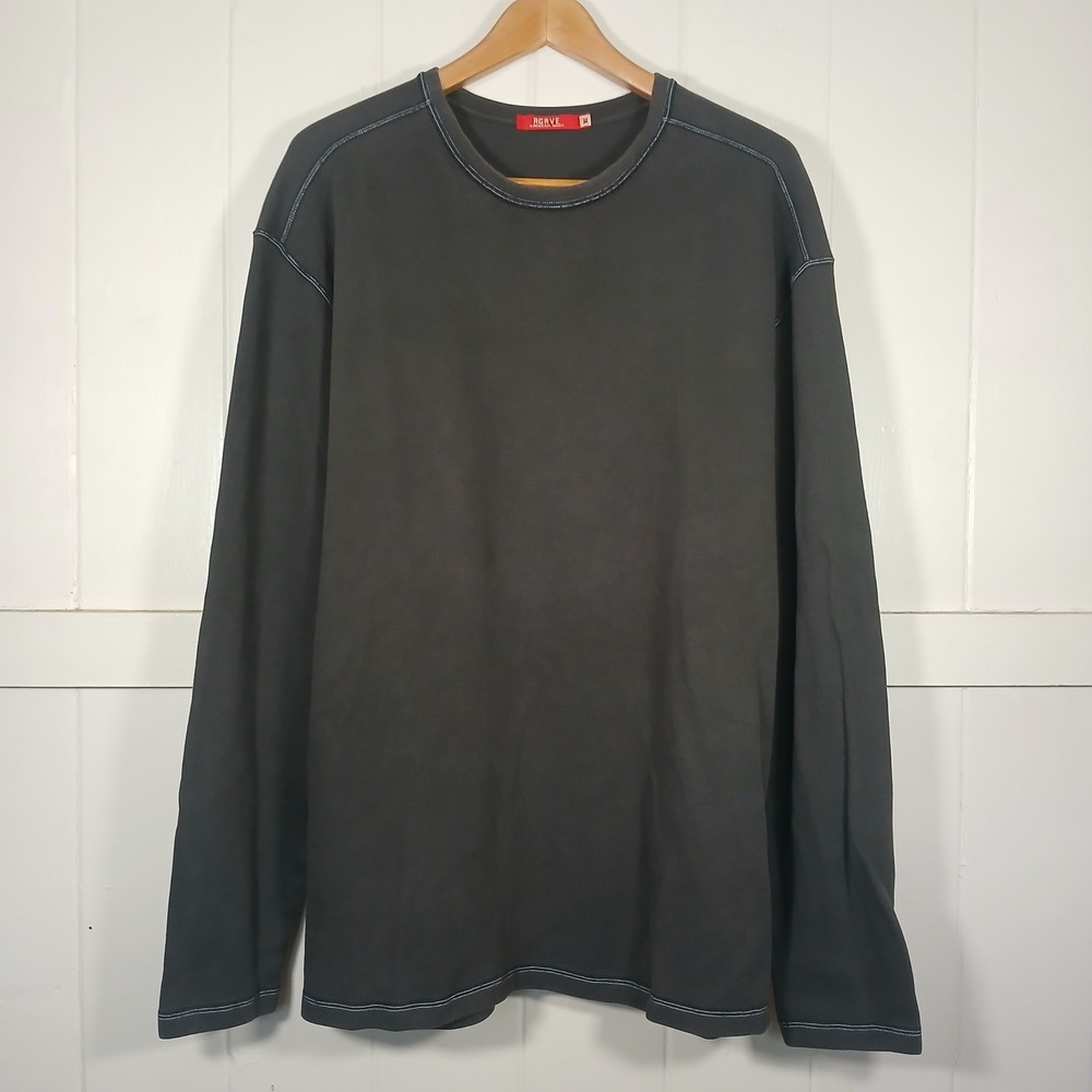 AGAVE Denim La Paz Shirt Mens XL Charcoal Grey Long Sleeve Cotton K-1332